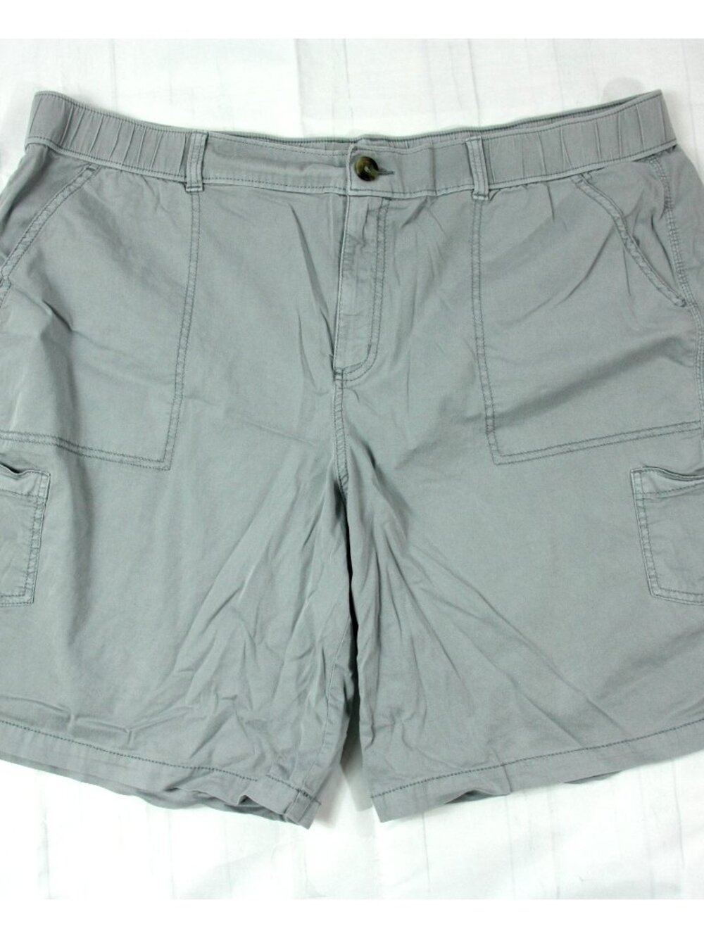 Sonoma Womens Gray Cargo Elastic Waist Cotton Casual Shorts 22W
